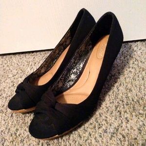 Black cork wedges women's Sz12